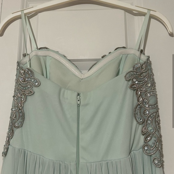 Sequin Hearts Light Pale Green Beaded Strapless Full-Length Prom Dress - Picture 5 of 8